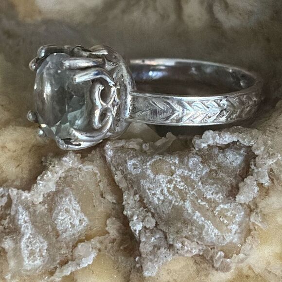 Blue Topaz and Sterling Silver Ring, Handmade, NEW, size 8, Artisan - Picture 2 of 6